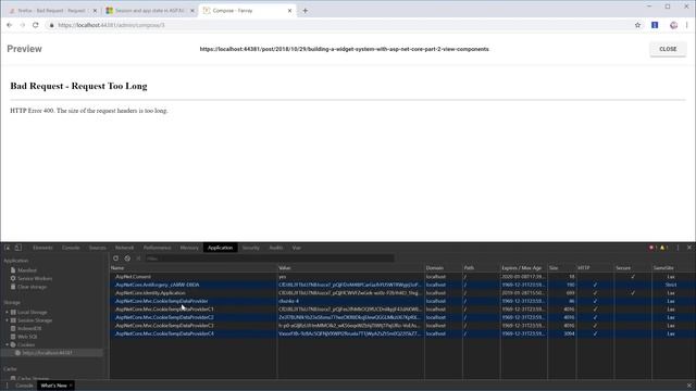 ASP.NET Core TempData and Error 400 The size of the request headers is too long смотреть онлайн