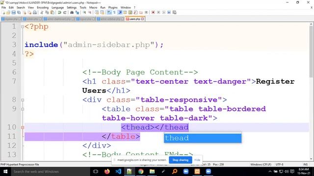PHP+MySQL||ADMIN||DASHBOARD ||USERS DISPLAY смотреть онлайн