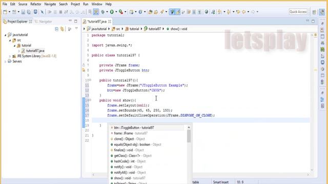Java Programming Tutorial Video For Beginners - Java Swing Tutorial - JToggleButton Example смотреть онлайн