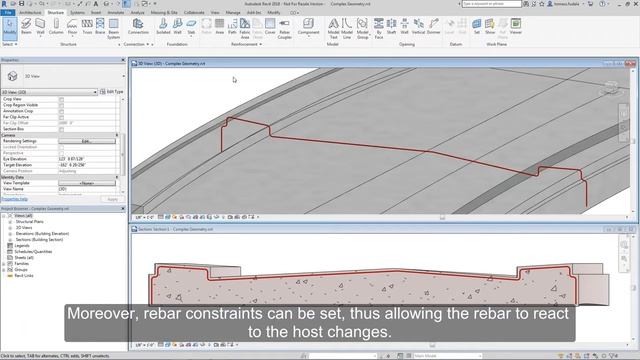 Revit 2018 New Feature Rebar Placement in Free Form Concrete Objects смотреть онлайн