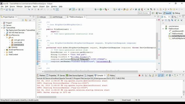 JSP & Servlets #19 - Downloading a file using JSP and Servlets смотреть онлайн
