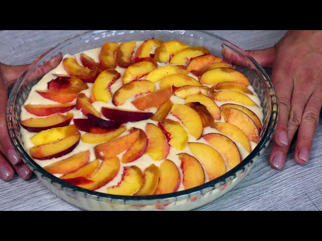 Молочный пирог с персиками. Вкусно без лишних слов смотреть онлайн