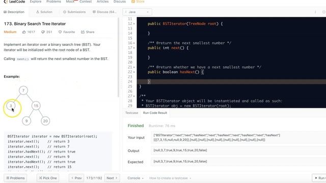 Leetcode 173. Binary Search Tree Iterator (Stack / Morris Traversal) смотреть онлайн