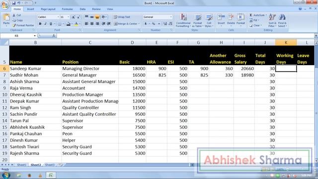 Exercise 25 | Excel Practice Book | How To Make Salary Sheet Report In Ms Excel смотреть онлайн