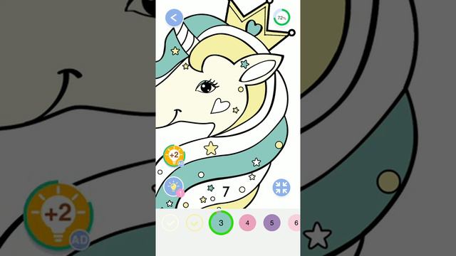 Играю в игру раскраски единорога смотреть онлайн