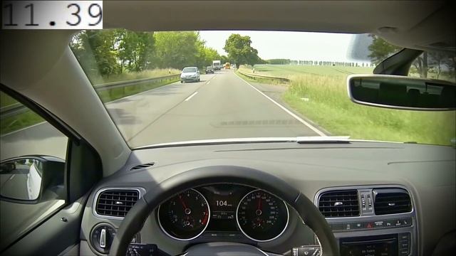 VW Polo 1.2 TSI Acceleration 0-100 Testdrive Facelift 2014 смотреть онлайн