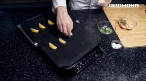 Горячий салат с креветками на гриле REDMOND RGM-M805 | Антипригарное мультипокрытие Ecoglass