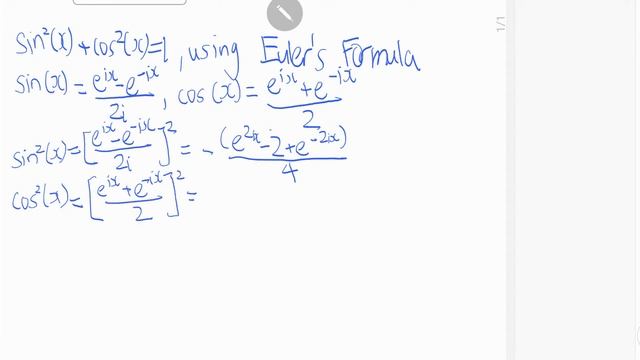 Proof that sin^2 (x) + cos^2 (x) = 1 using Euler's Formula смотреть онлайн