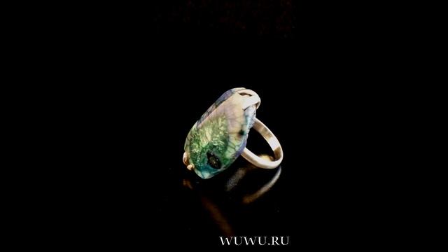 Кольцо из серебра 925 пробы с редким агатом смотреть онлайн