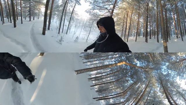 г.Сургут. парк Сайма, погода для гуляния, -43С смотреть онлайн