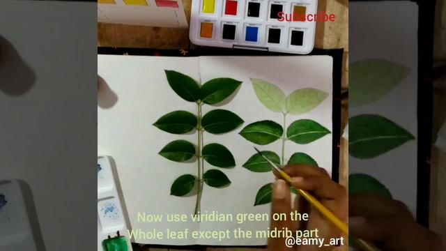 How to Paint realistic Leaves with Watercolour || Easiest Painting Tutorial смотреть онлайн