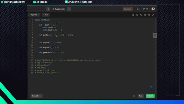 Leetcode 155. Min Stack - Python | Google Interview Question смотреть онлайн