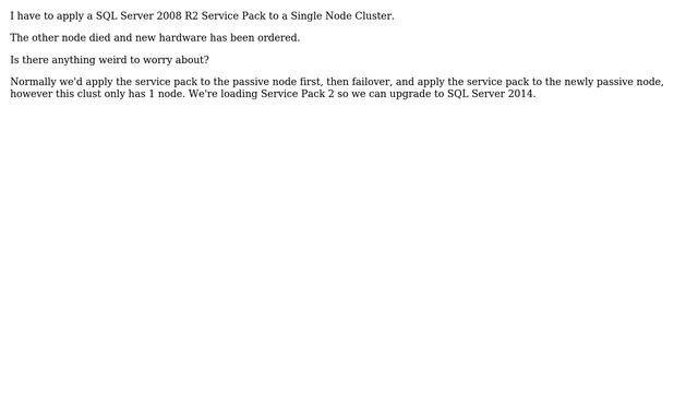 Databases: Apply SQLServer Service Pack to a Single Node Cluster смотреть онлайн