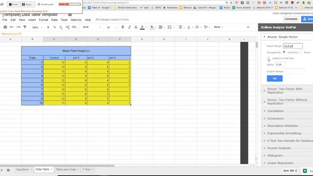 How to conduct an ANOVA test in Google Sheets смотреть онлайн