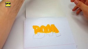 ГРАФФИТИ - BOOM в обычной тетради  !!! КАК НАРИСОВАТЬ? !!! урок граффити graffiti logo