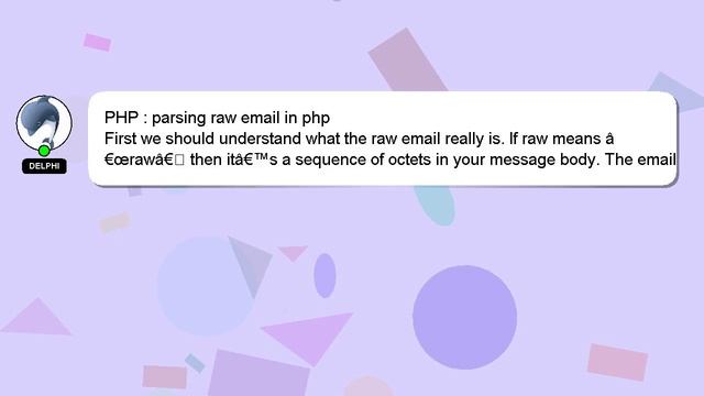 PHP : parsing raw email in php смотреть онлайн