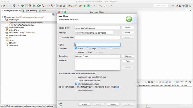Spring framework Tutorial (102 Step 01 Setting up AOP Example Part 1) смотреть онлайн