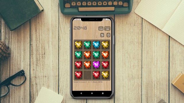 2048 Логическая игра головоломка. Много кристаллов. смотреть онлайн