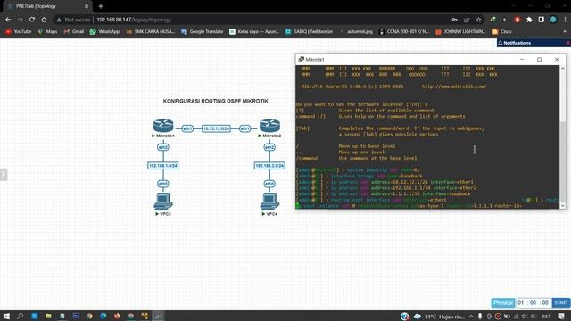 Konfigurasi Routing OSPF Di Router Mikrotik || PNETlab смотреть онлайн