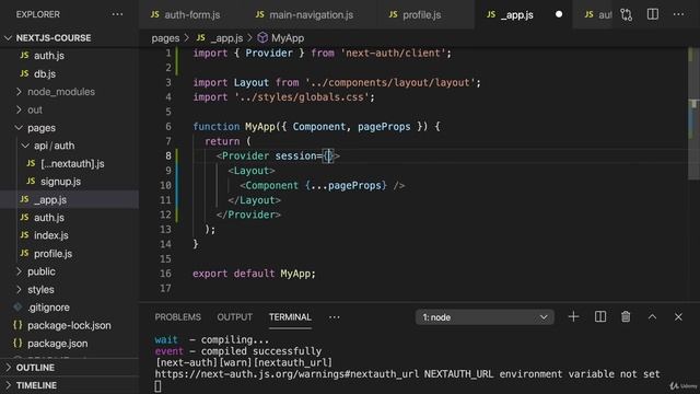 224 Using the next auth Session Provider Component смотреть онлайн