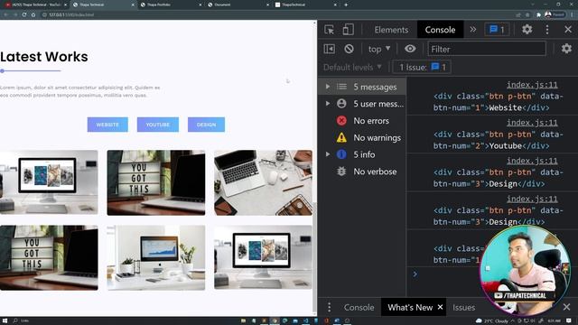 Website Development #9: Working Tabbed Portfolio Section with JavaScript in Hindi | P-2 смотреть онлайн