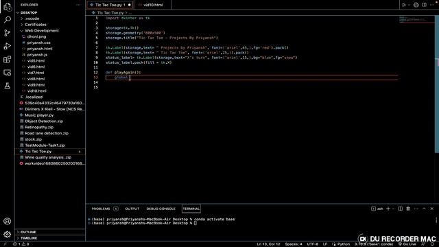 Tic Tac Toe/ Python Projects With Priyansh смотреть онлайн