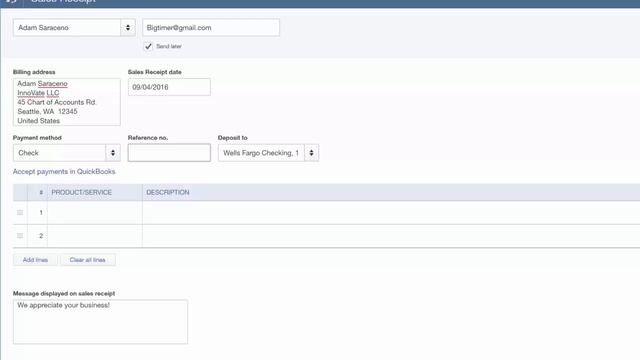 How To Create & Send Sales Receipts In QuickBooks Online 2016 смотреть онлайн