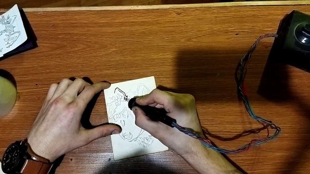 Выжигание по дереву. Небольшой урок как правильно и красиво выжигать . смотреть онлайн