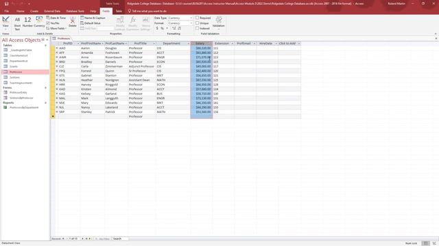 Microsoft Access data importing, table modification and relationships смотреть онлайн