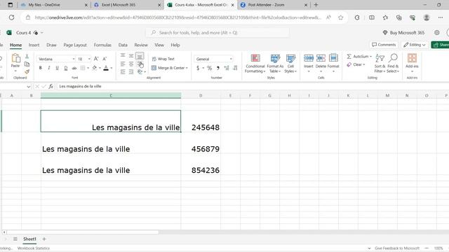 Excel cours 4 part 1 : Un peu plus loin dans la manipulation des cellules (le ruban) смотреть онлайн