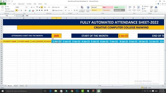 Automated Attendance Sheet In Excel 2022 | Free Download | Excel in Urdu | Imran Khalid смотреть онлайн