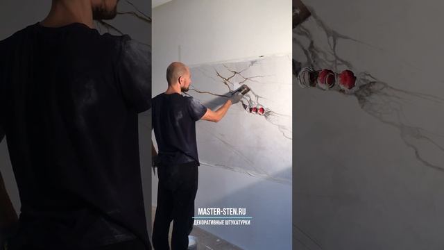 Венеция - белый мрамор с прожилками. ВЕНЕЦИАНСКАЯ ШТУКАТУРКА! Venetian Plaster #shorts смотреть онлайн