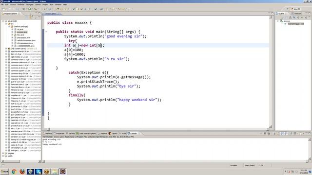 EXCEPTION HANDLING,DYNAMIC HANDLING FILE SYSTEM IN JAVA смотреть онлайн