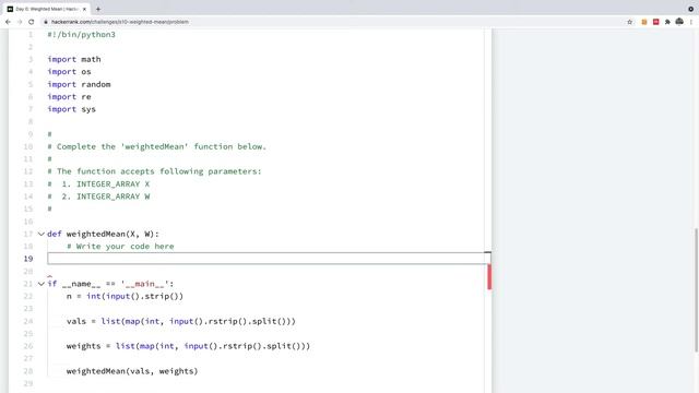 Day 0 - Weighted Mean Solution to HackerRank 10 Days of Statistics смотреть онлайн