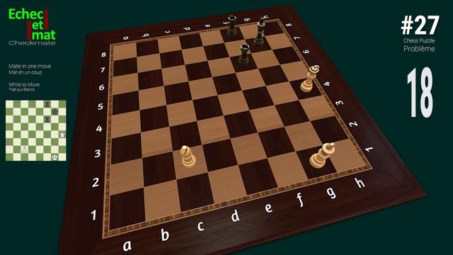 #27 Daily Chess Puzzle [mate in 1 move] Problem with 3D solution | Checkmate смотреть онлайн