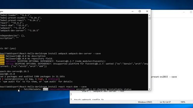 learn react hello world with notepad смотреть онлайн