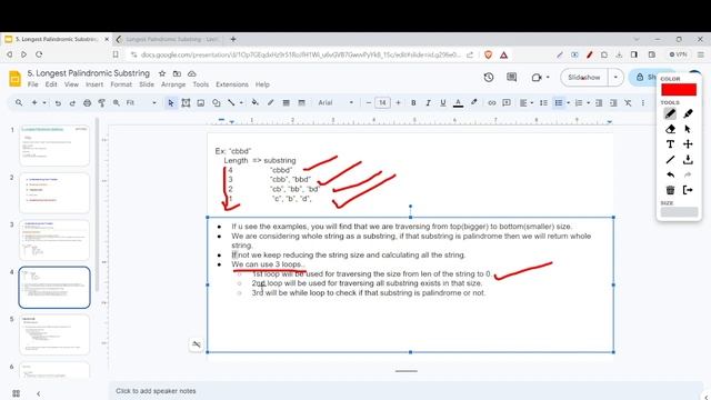 5. Longest Palindromic Substring Demystified with Brute-Force + Tests смотреть онлайн