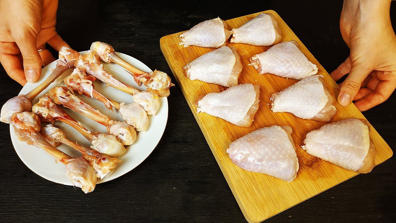 Хитрый трюк, как быстро отделить целиком и без разрезов филе курицы от кости голени! смотреть онлайн