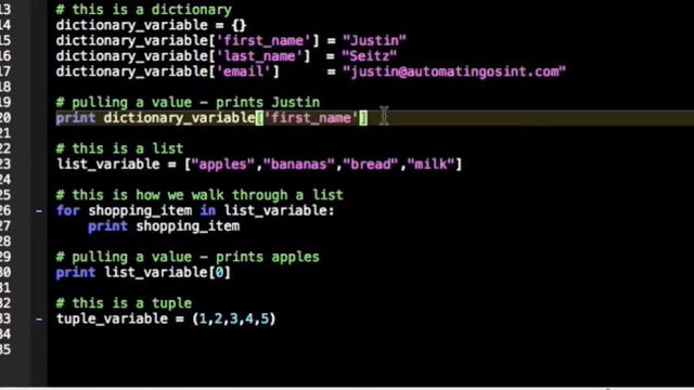 Python for Automating OSINT #2 - Data Structures смотреть онлайн