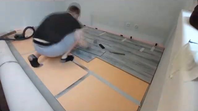 Укладка ламината 1 день за 30 секунд timelapse смотреть онлайн