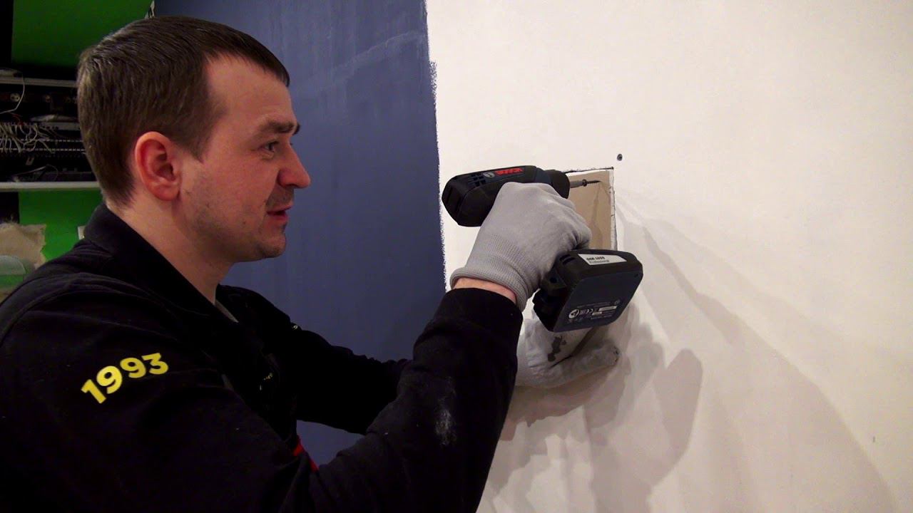 Как починить отверстие в стене из гипсокартона смотреть онлайн