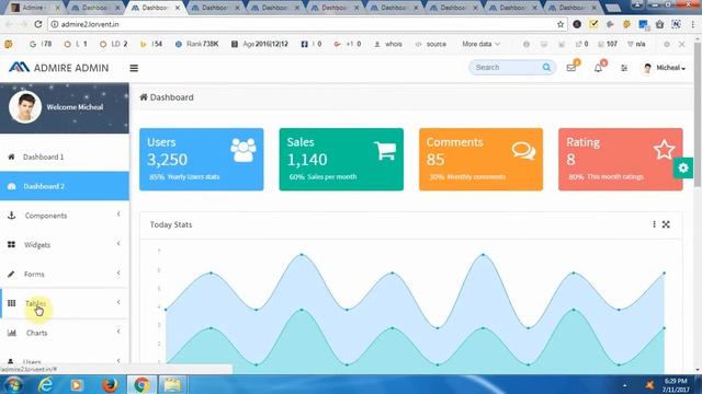 Bootstrap4 + Laravel Admin Template - Admire смотреть онлайн
