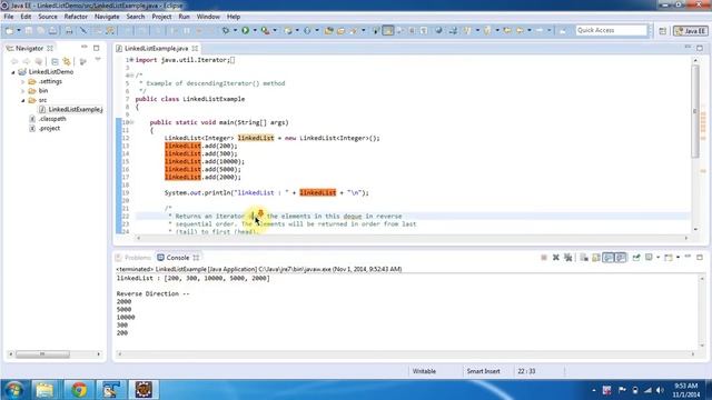 How to use DecendingIterator method of LinkedList? | LinkedList (DecendingIterator) смотреть онлайн