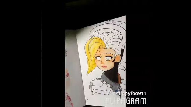 Time lapse coloring of Mercy OverWatch смотреть онлайн