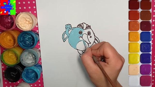 Отряд А. Игрушки-спасатели рисуем Мамбо из мультика. Раскраска для детей смотреть онлайн