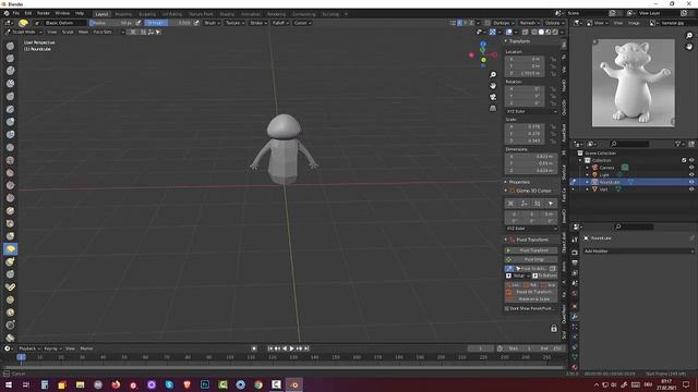43 Blender 2.91.Tutorial Skulpting and Rigging. Хомяк (Part1) смотреть онлайн