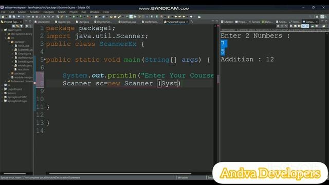 Scanner Class || User Input || next() vs nextLine() || Java || Tamil|| Andva Developers смотреть онлайн