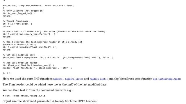 Wordpress: Setting Last Modified HTTP Header On Static Home Page (3 Solutions!!)