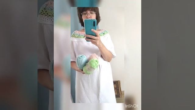 Платье из муслина. Вязаная кокетка и ткань смотреть онлайн