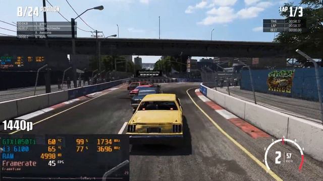 Wreckfest 1.0 - GTX 1050 Ti - G4560 - I3 6100 - 1080p - 1440p - 900p - 60fps - Benchmark